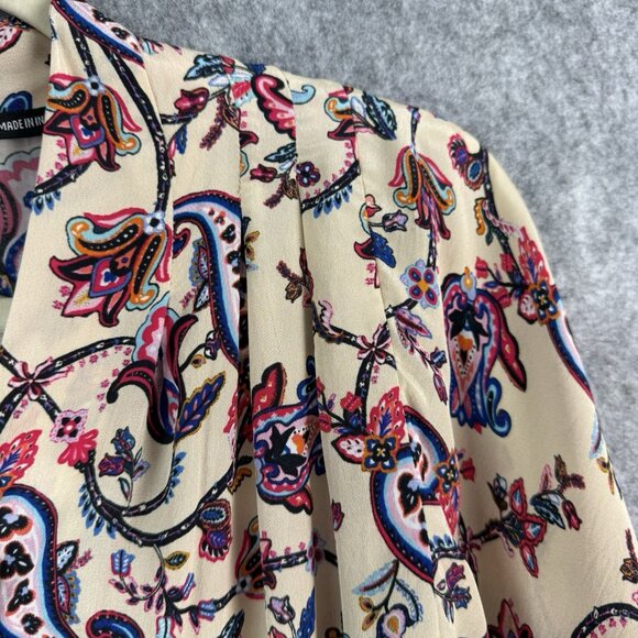 NWT Tolani Batwing Blouse Size S Cupro Paisley Floral Boho Chic Oversized - Picture 4 of 11